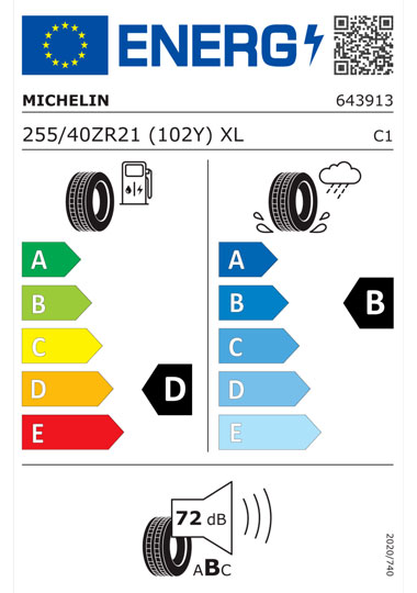 Kia Tyre Label - michelin-643913-255-40ZR21